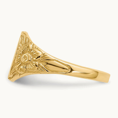 8.0x10. Closed Back Signet Ring, 0mm, 14K