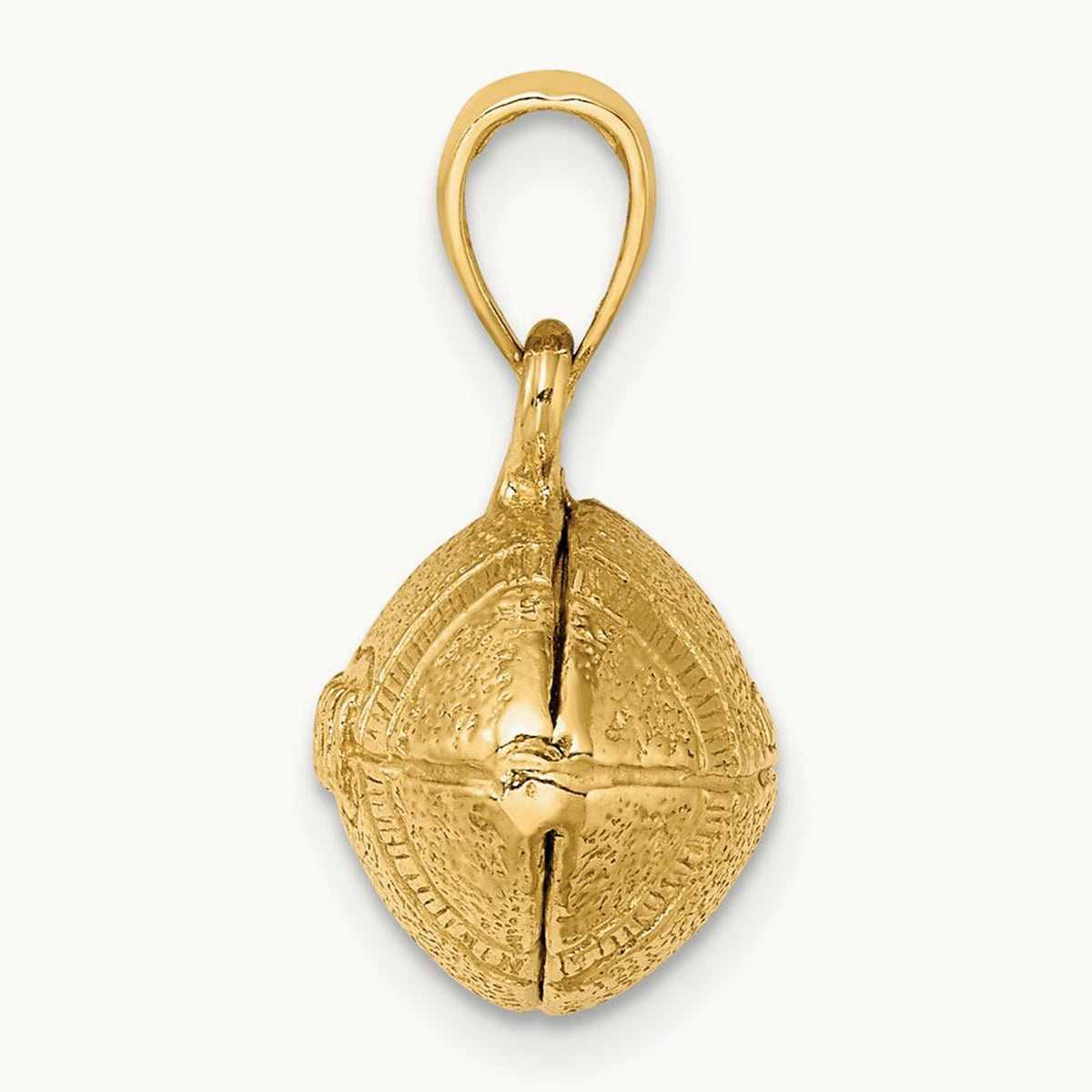 Polished 3-D Football Charm, 14K