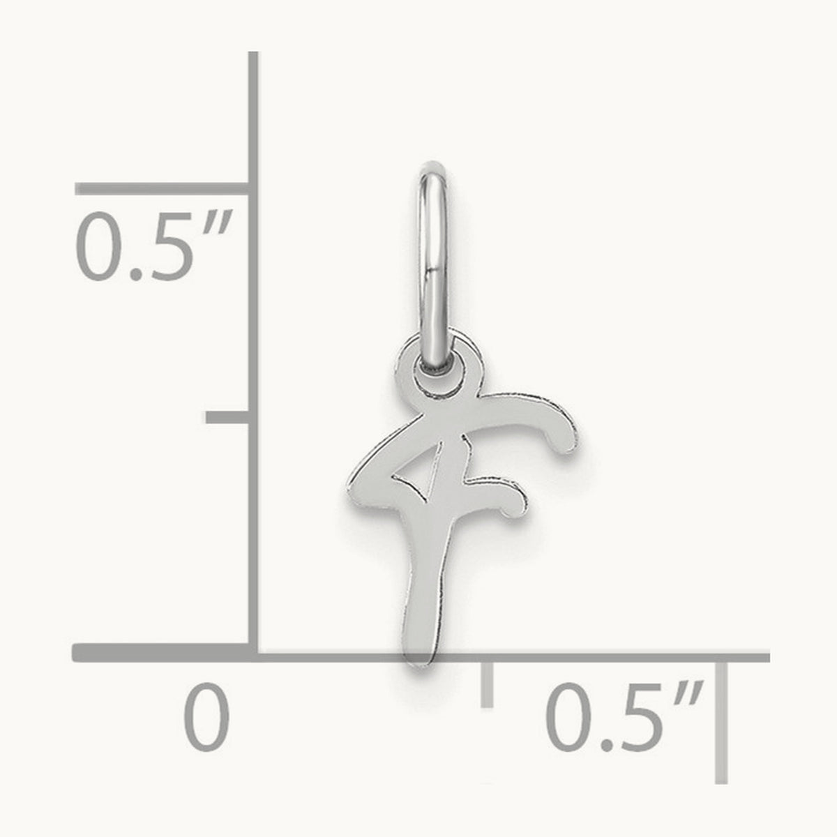 Upper case Initial Charm — 14K White Gold, F
