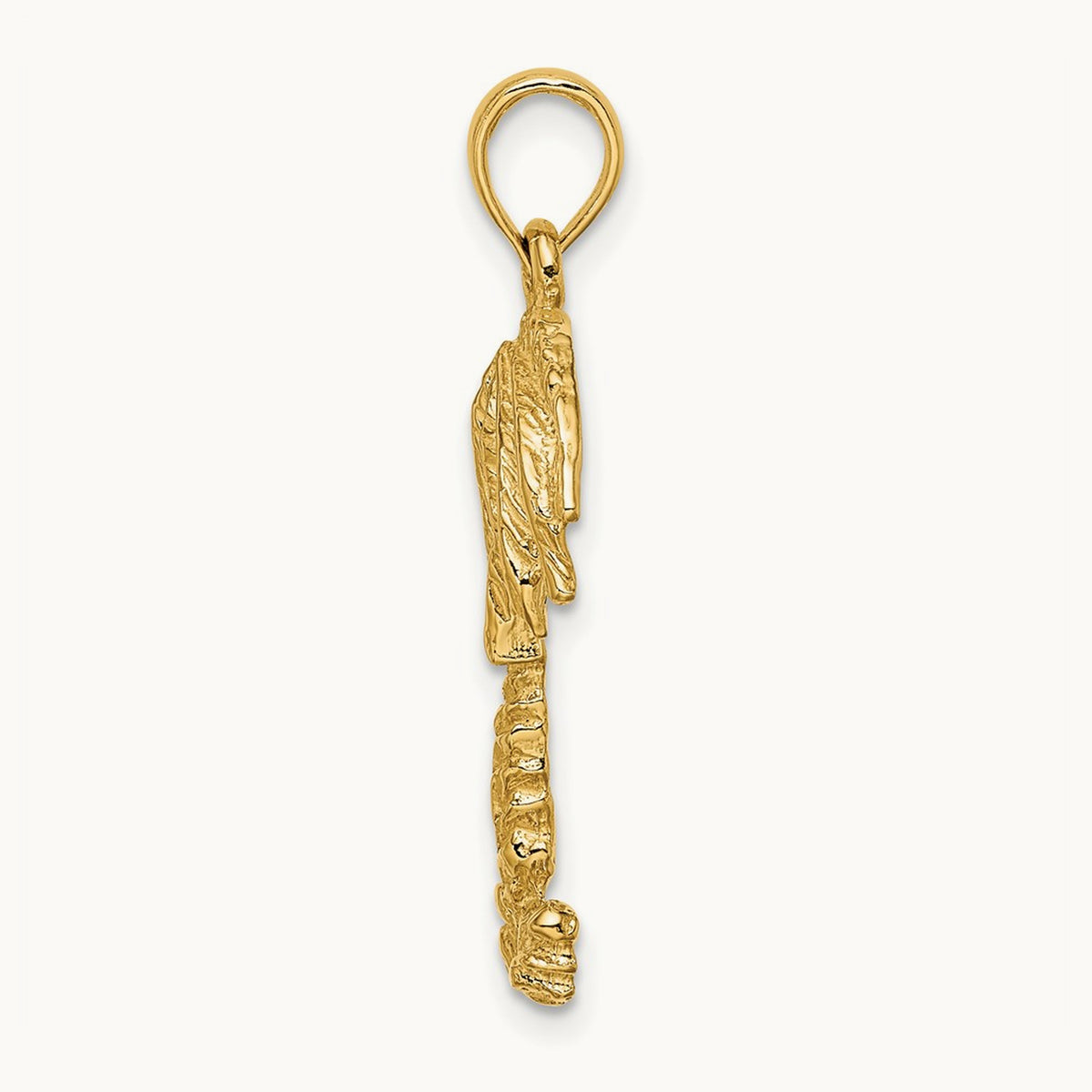 2-D Textured Single Palm Tree Charm — 23.1mm