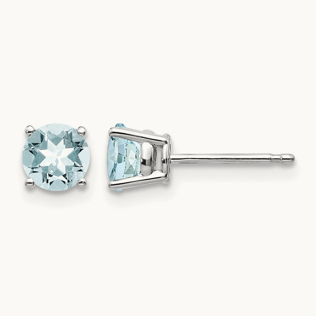 Aquamarine Earrings, 14K White Gold
