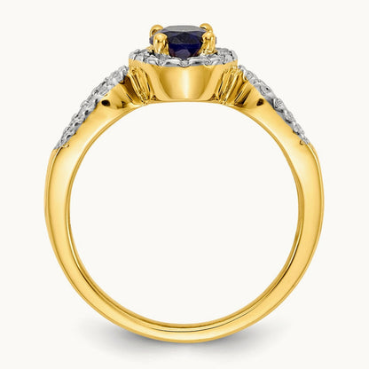 Diamond and Oval Sapphire Ring — photo set