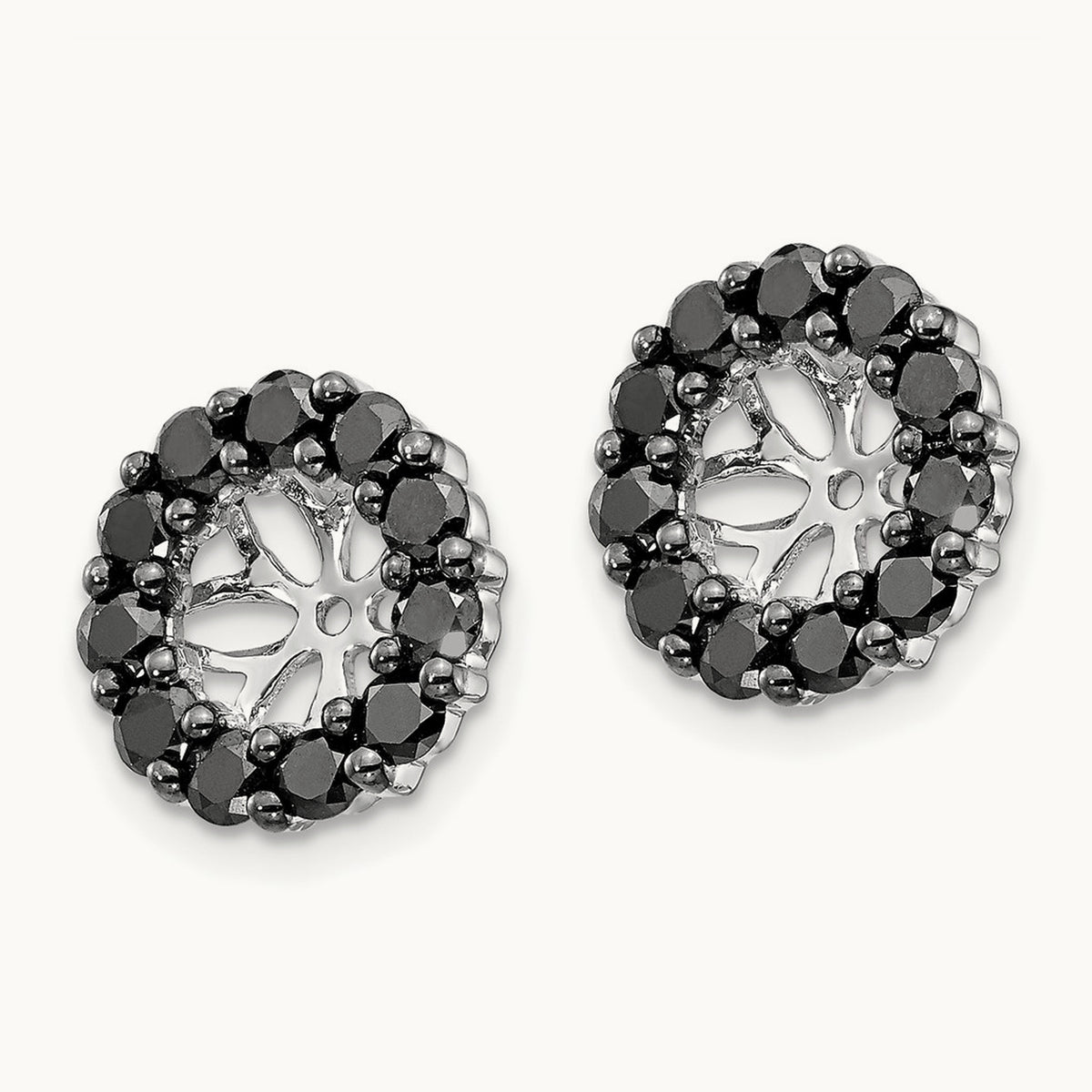Black Diamond Earring Jackets, 14K White Gold