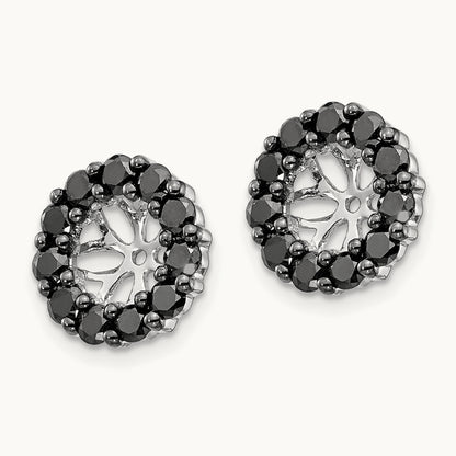 Black Diamond Earring Jackets, 14K White Gold
