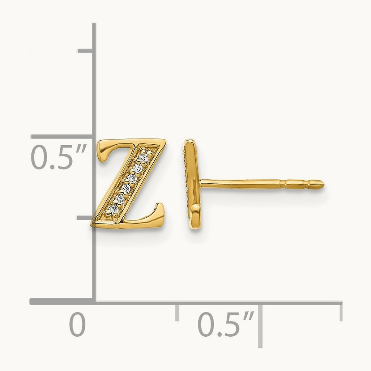 Diamond Earrings — 14K Yellow Gold, 8mm, Z