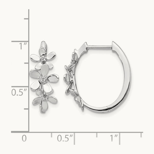 Diamond Earrings, 14K White Gold