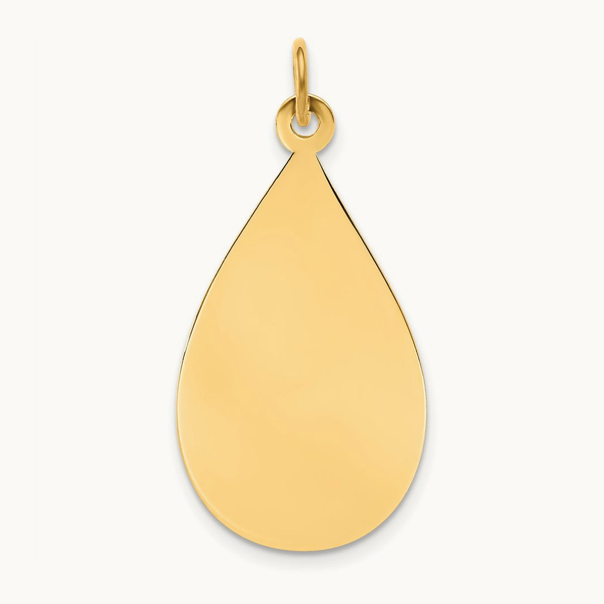 Plain .018 Gauge Engravable Raindrop Disc Charm — 33mm