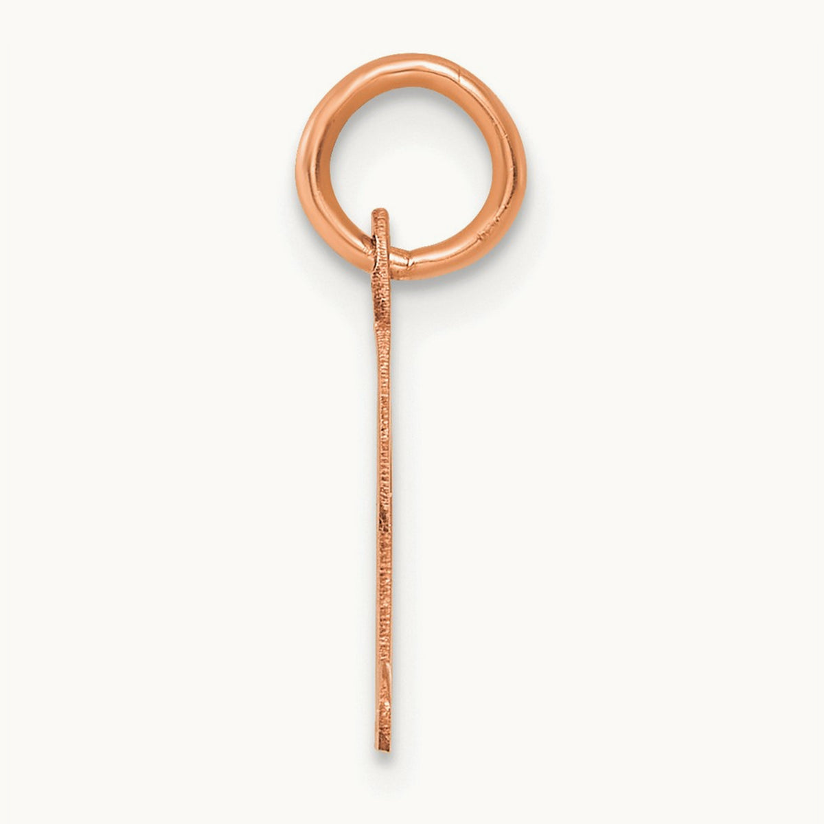 Small Script Letter D Initial Charm, 14K Rose Gold