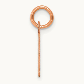 Small Script Letter D Initial Charm, 14K Rose Gold