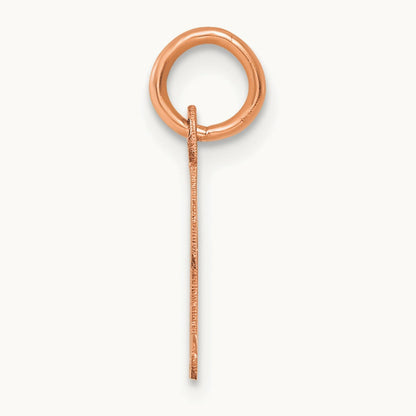 Small Script Letter D Initial Charm, 14K Rose Gold