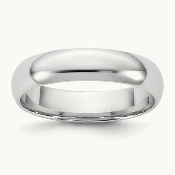 Lightweight Comfort Fit Band, 4.5mm, 10K White Gold