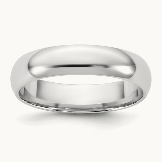 Lightweight Comfort Fit Band, 4.5mm, 10K White Gold