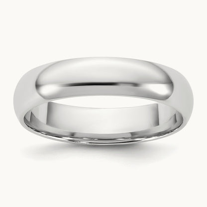 Lightweight Comfort Fit Band, 4.5mm, 10K White Gold