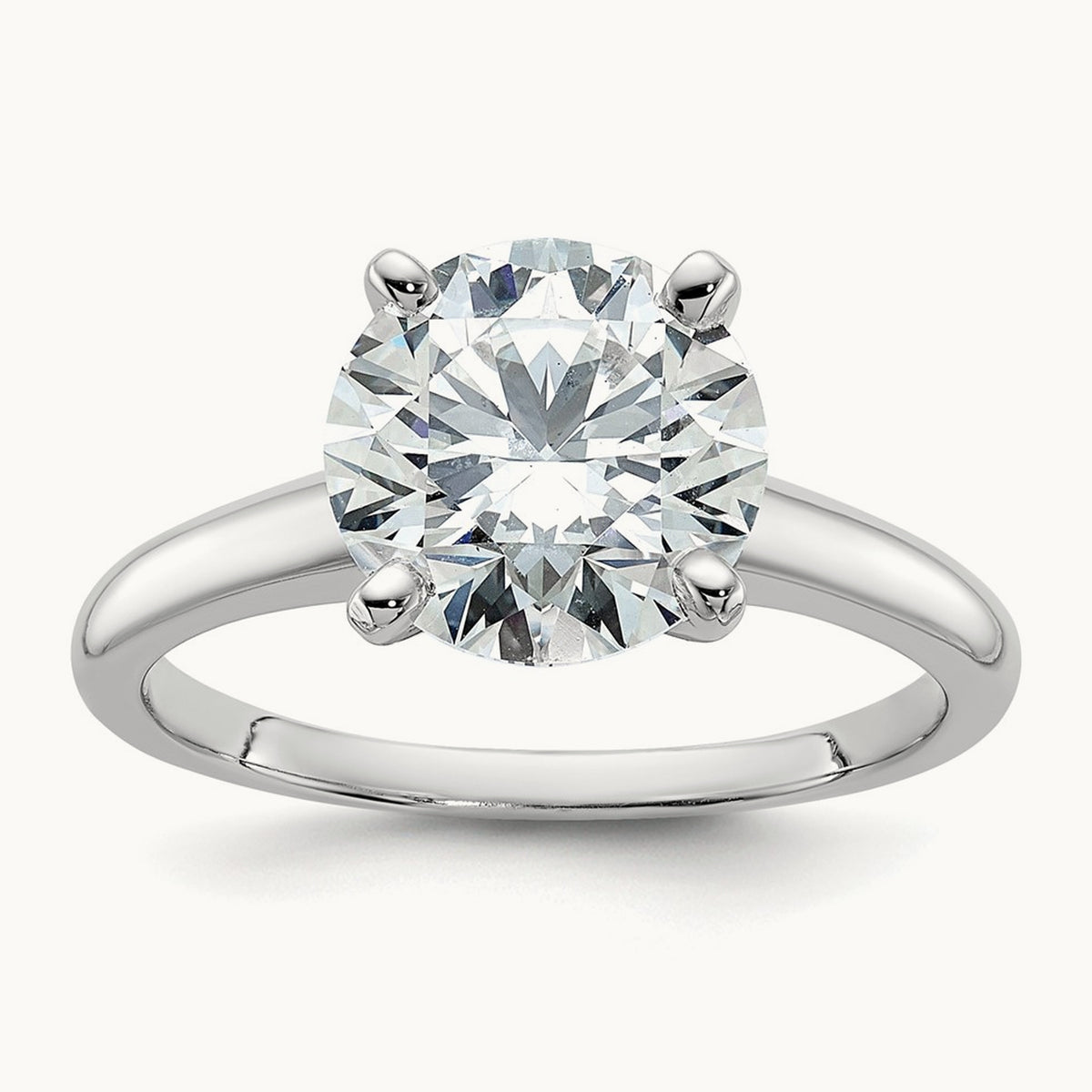 Round Solitaire Engagement Ring, 0.25-5.00 ct tw Lab-Grown Diamond — 3 ct, 14K White Gold