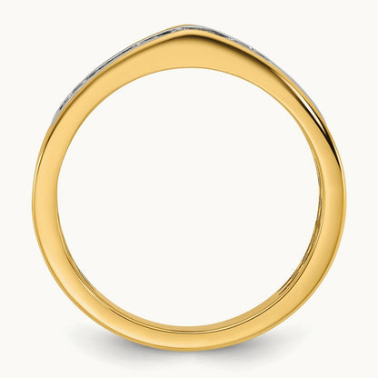 14ktt IB Goodman Mens Polished Complete 7-Stone 5/8ct Diamond Ring