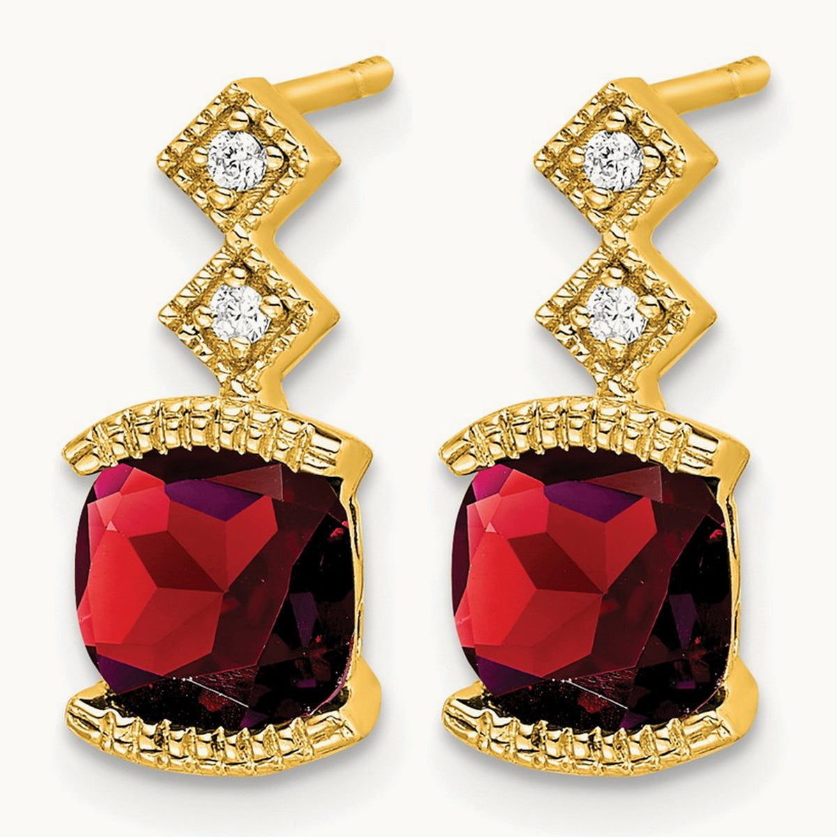Garnet and Diamond Earrings — photo set