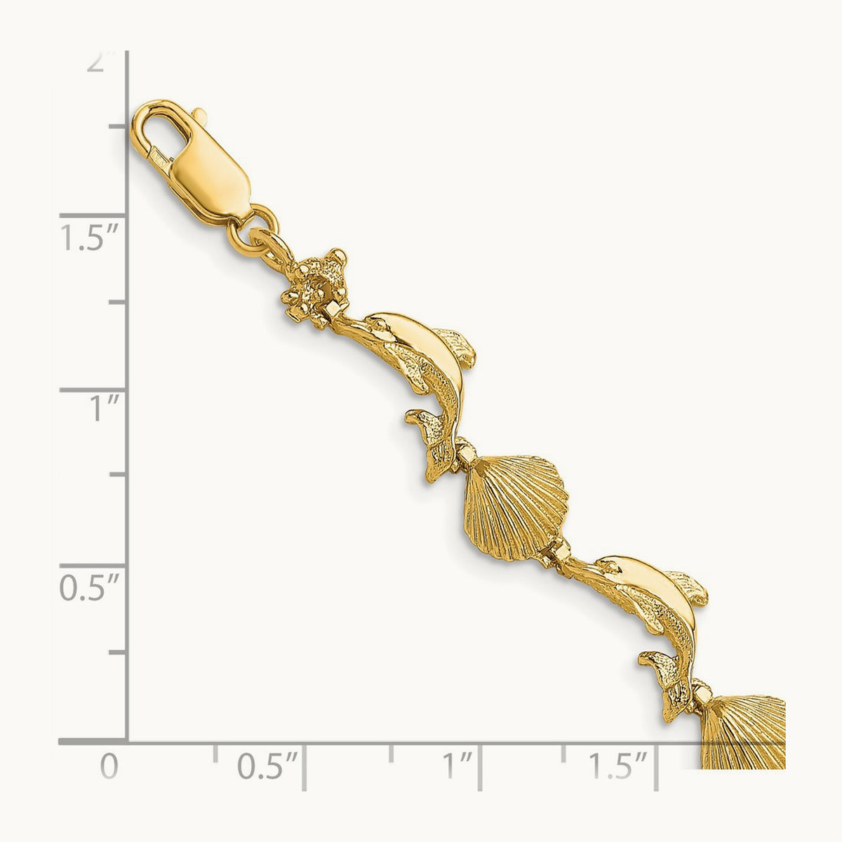 Dolphin and Shell Bracelet — 7.25mm