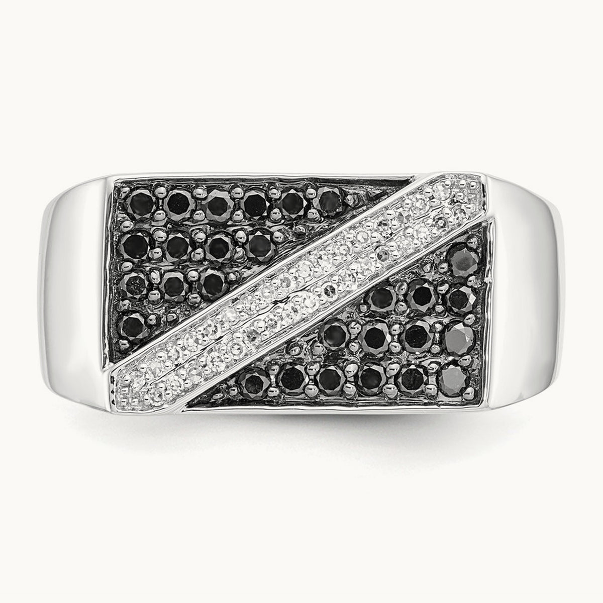 Black and Diamond Mens Ring — photo set