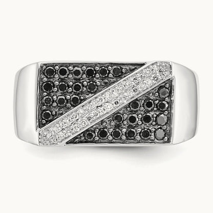Black and Diamond Mens Ring — photo set