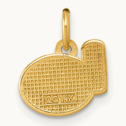 Polished Enameled Milk and Cookies Pendant, 14K