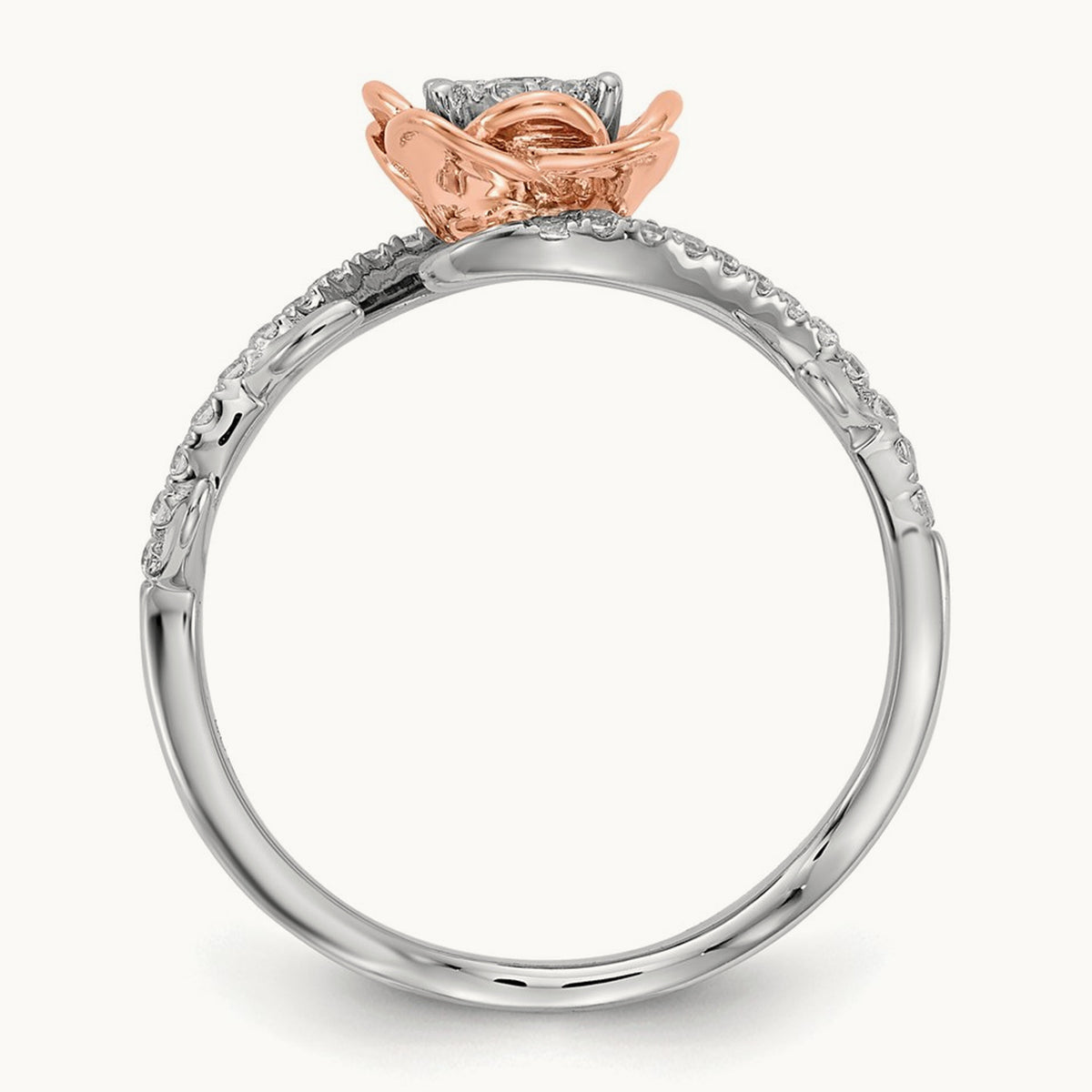 Diamond Fashion Band, 14K White with Rose Gold