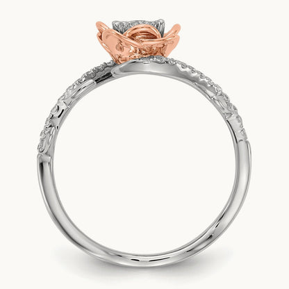 Diamond Fashion Band, 14K White with Rose Gold