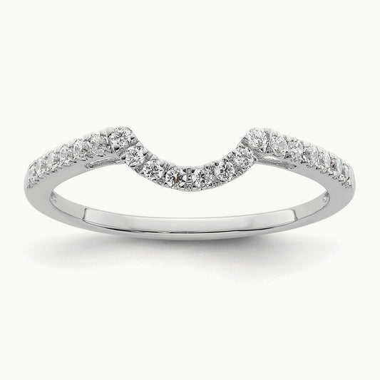 Diamond Contour Wedding Band, 14K White Gold