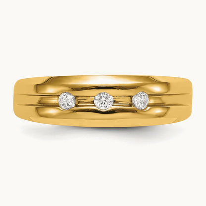 Diamond Men's Band, 14K Yellow Gold
