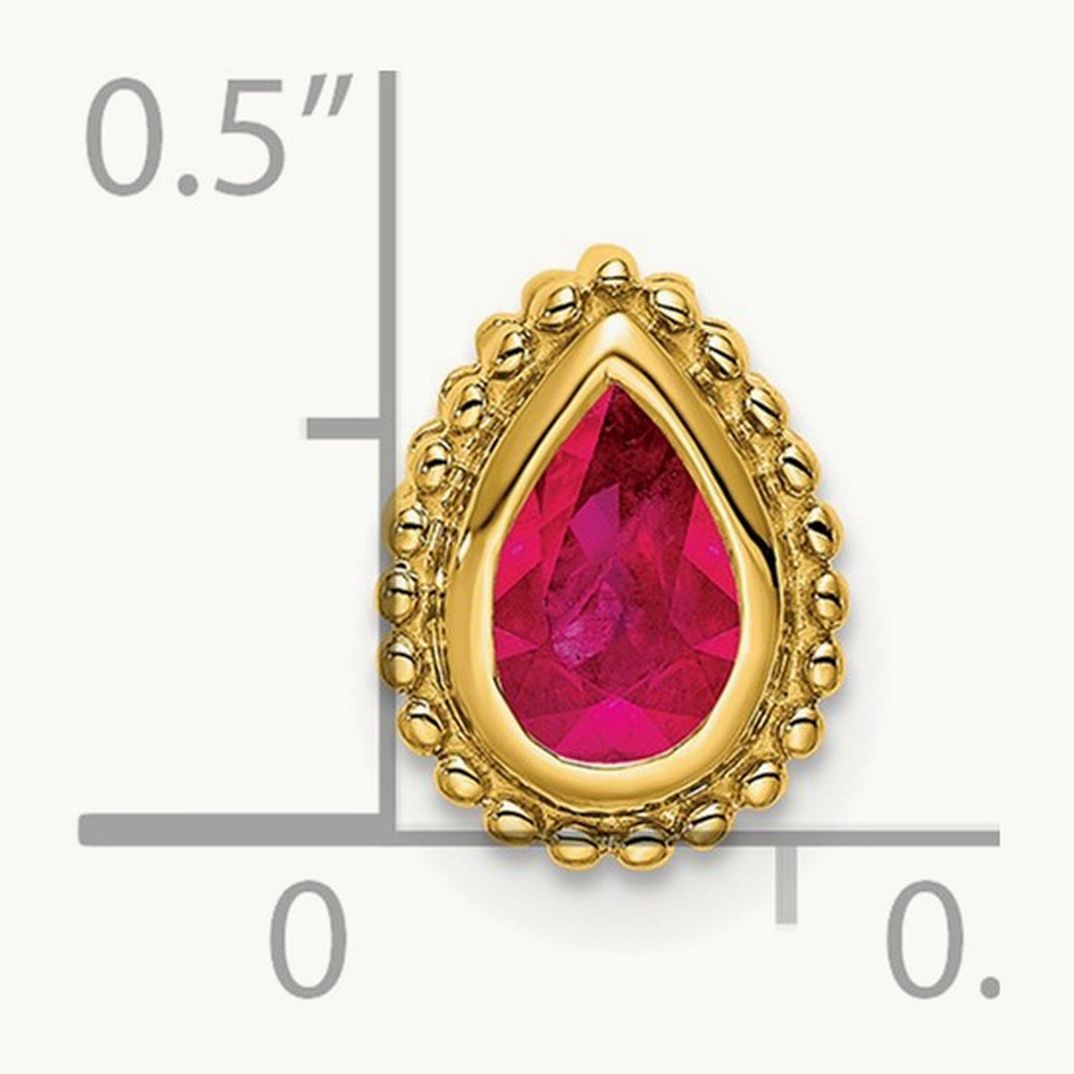 Pear Ruby Chain Slide — 14K Yellow Gold