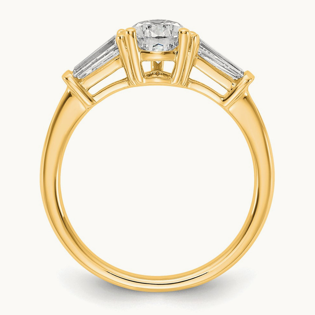 Pear/Baguette Engagement Ring — 14K Yellow Gold, 1 1/2 ct, 7