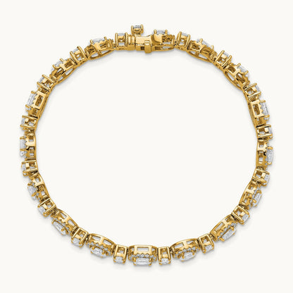 Fashion Tennis Bracelet, 5.50 ct tw Lab-Grown Diamond — 14K Yellow Gold