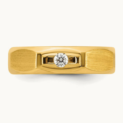 Setting: IB Goodman Men's Satin Diamond Ring Mounting, 14K Gold — 14K Yellow Gold