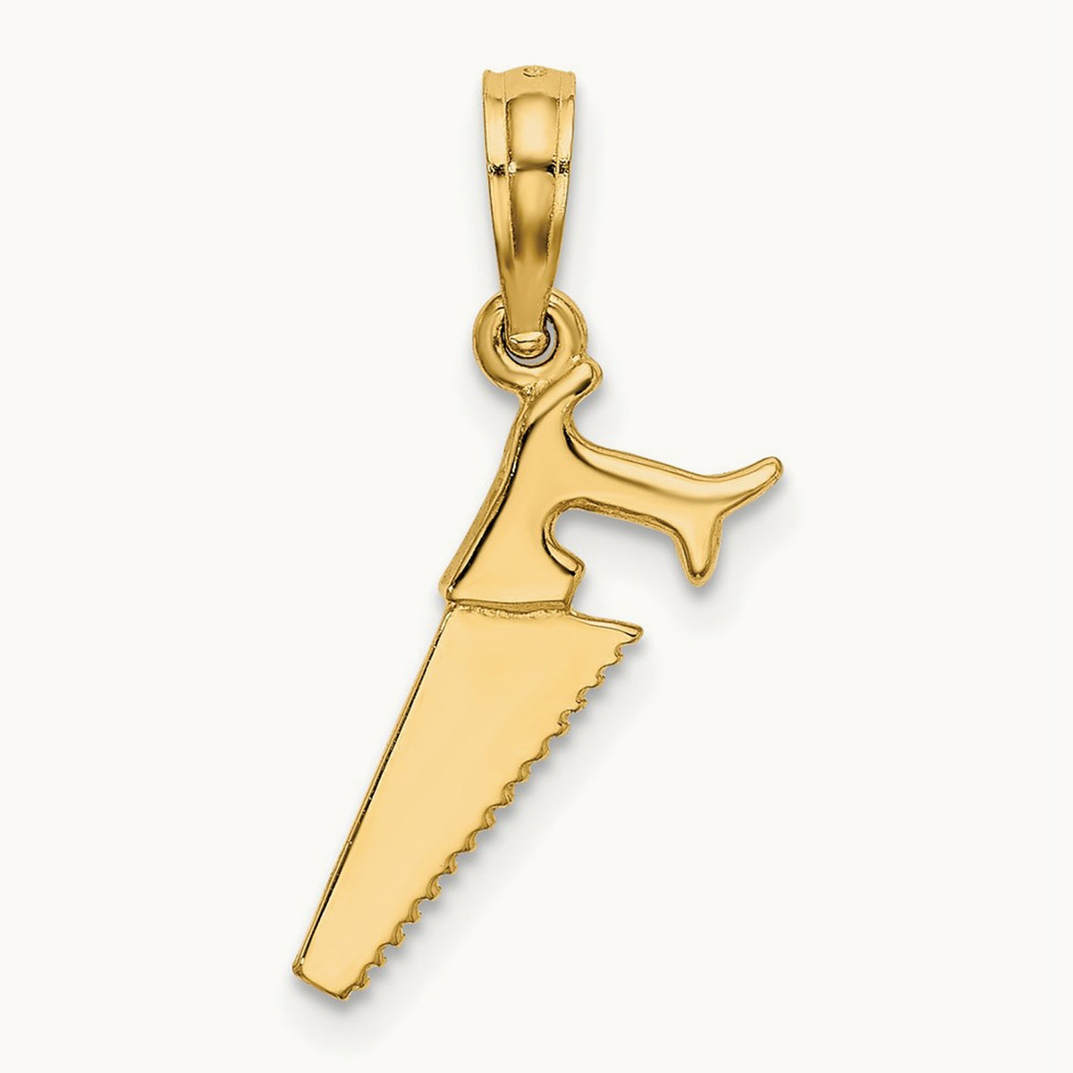3-D Saw Charm, 14K