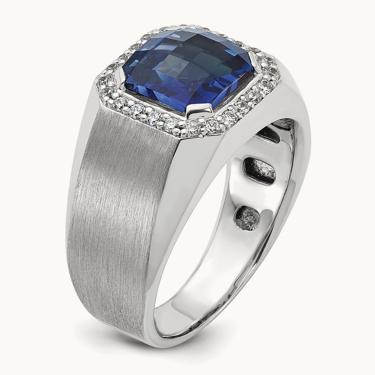 Men's Cr. Sapphire and Diamond Complete Ring — IBGoodman — photo set