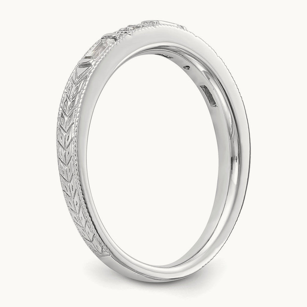 Diamond Wedding Band, 14K White Gold
