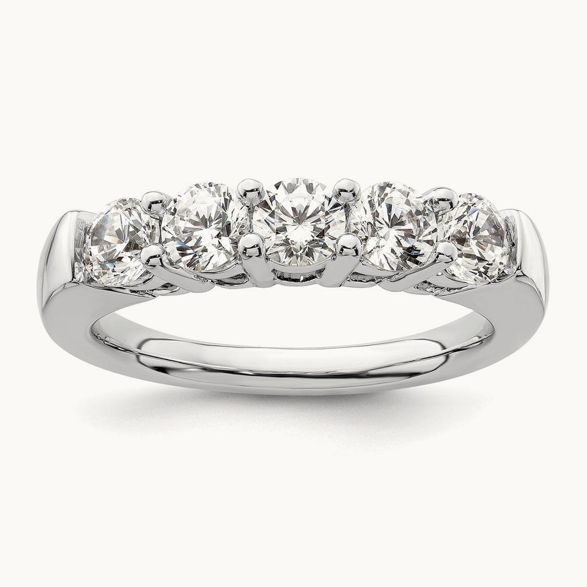 5-Stone Diamond Band, 14K White Gold