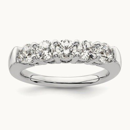 5-Stone Diamond Band, 14K White Gold