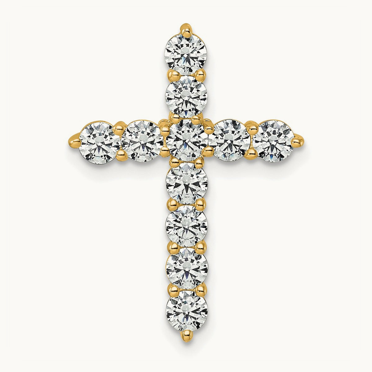 Cross Chain Slide Pendant, 2.00 ct tw Lab-Grown Diamond — 14K Yellow Gold