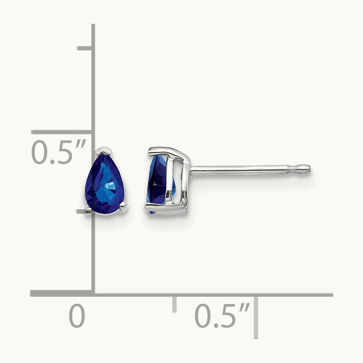 Sapphire Earrings, 14K White Gold