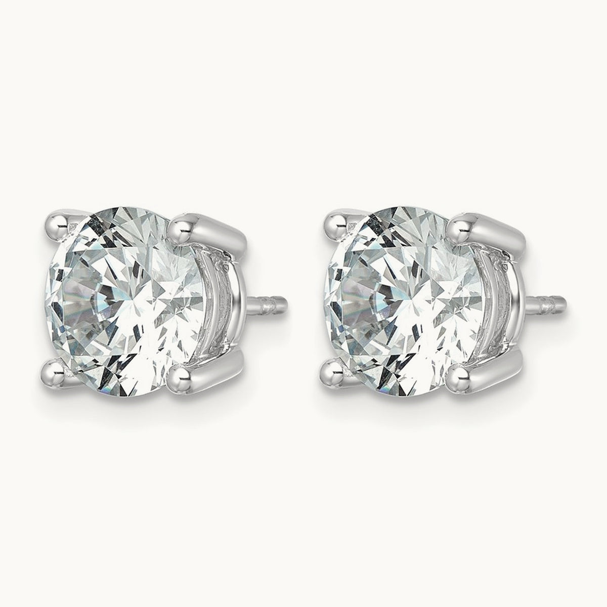 Round Lightweight Earrings, 0.25-6.00 ct tw Lab-Grown Diamond — 6 ct, 14K White Gold