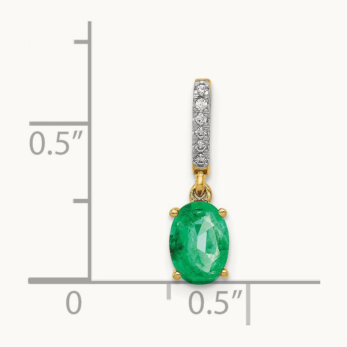 Diamond and Oval Emerald Pendant — photo set