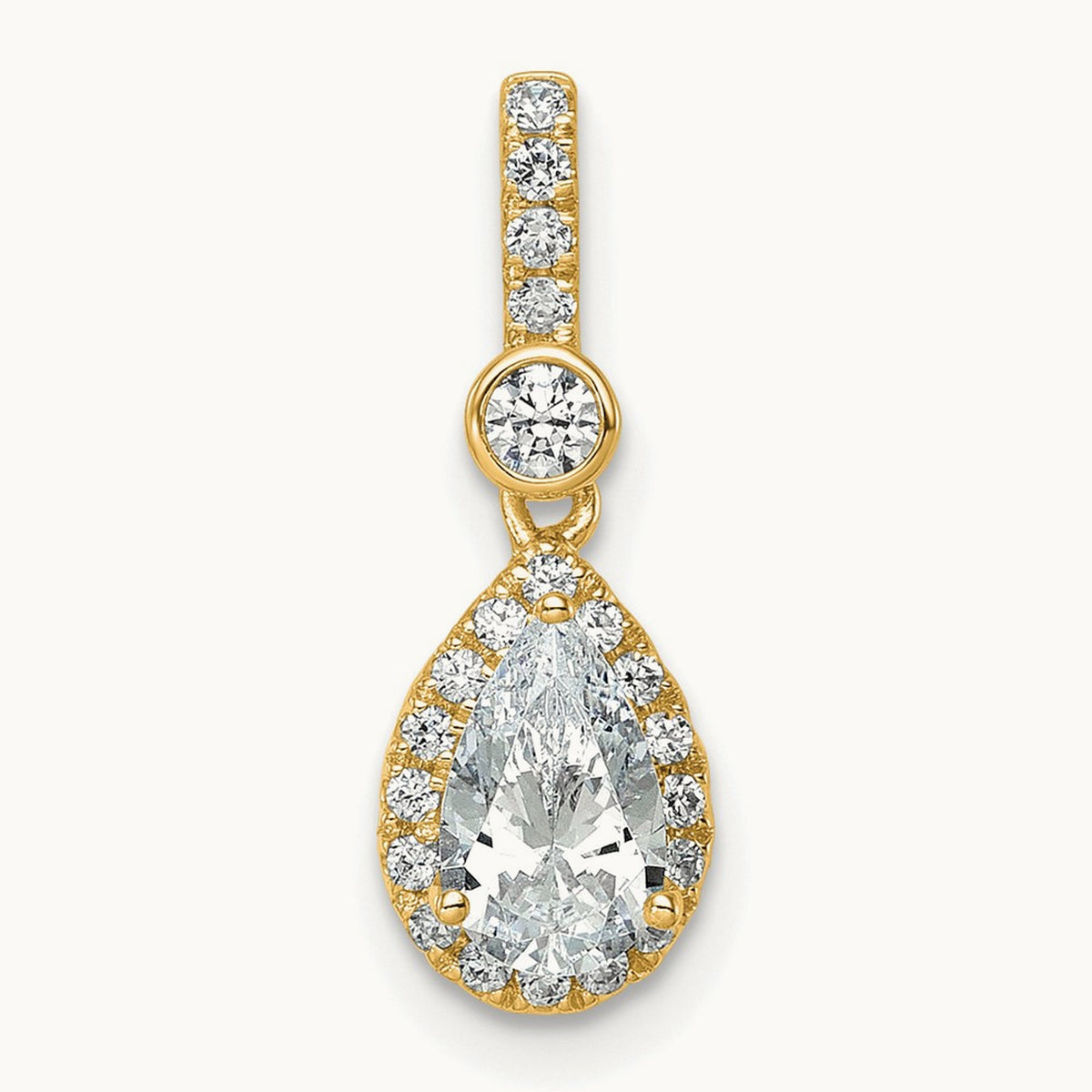 Halo Pear Semi-Mount Pendant, 0.25 ct tw Lab-Grown Diamond