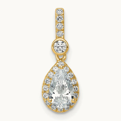 Halo Pear Semi-Mount Pendant, 0.25 ct tw Lab-Grown Diamond