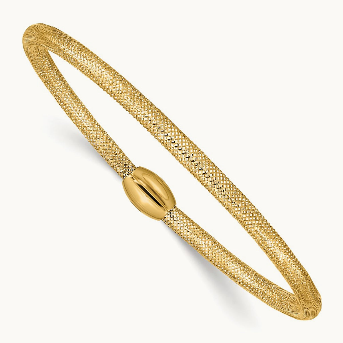 Woven Mesh Slip-On Bracelet — 14K Yellow Gold