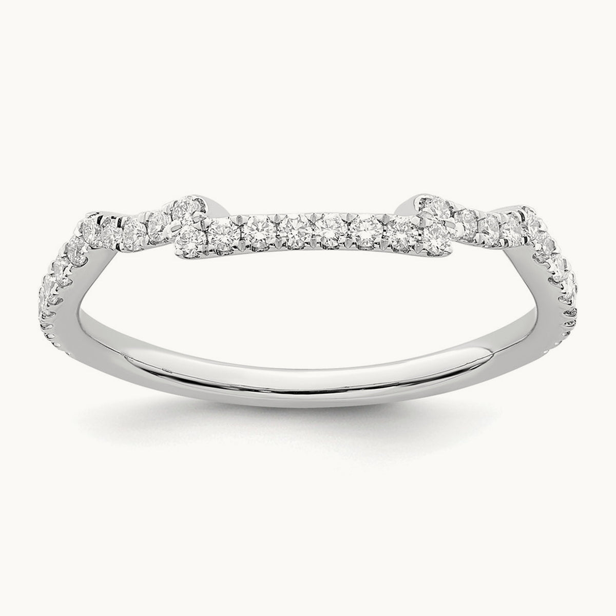 Notched Contour Wedding Band — 2/7 ct, 7
