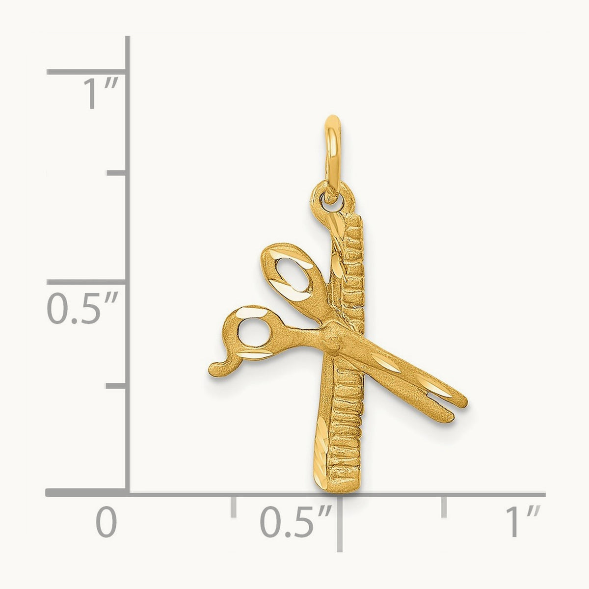 Comb and Scissors Charm, 14K