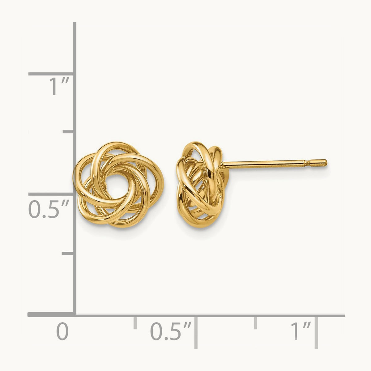 Polished Knot Post Earrings, 14K