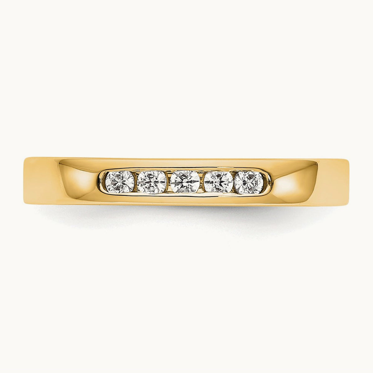 Setting: 5- Stone Closed Channel Band Mounting, 1.9mm — 14K Yellow Gold