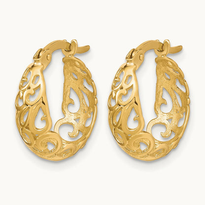 Polished Hinged Hoop Earrings, 10K — Leslie's