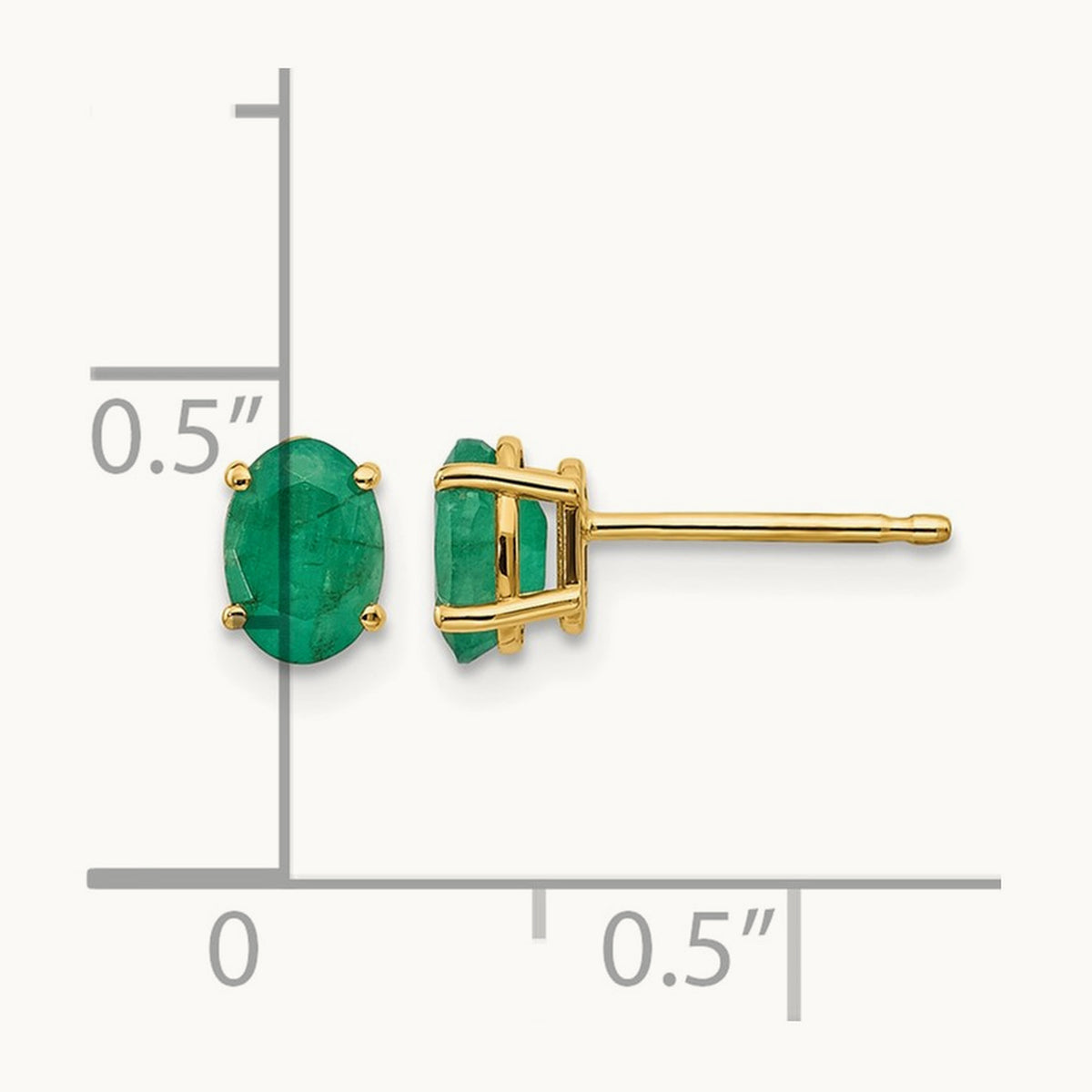 Emerald Earrings - May, 14K
